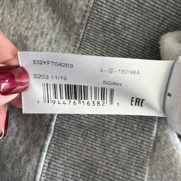 Quiksilver Signature Hoodie Sweatshirt Unisex L Gray - Picture 3 of 8